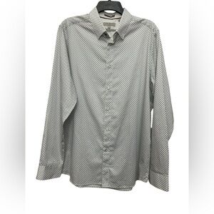 Ted Baker London Men’s Dress Shirt Size 5 US L/XL All Over Print LS Button Up